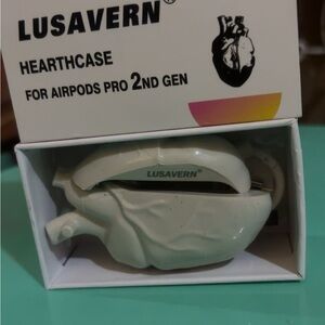 Lusavern White Heart Case for AirPods Pro 2nd Gen